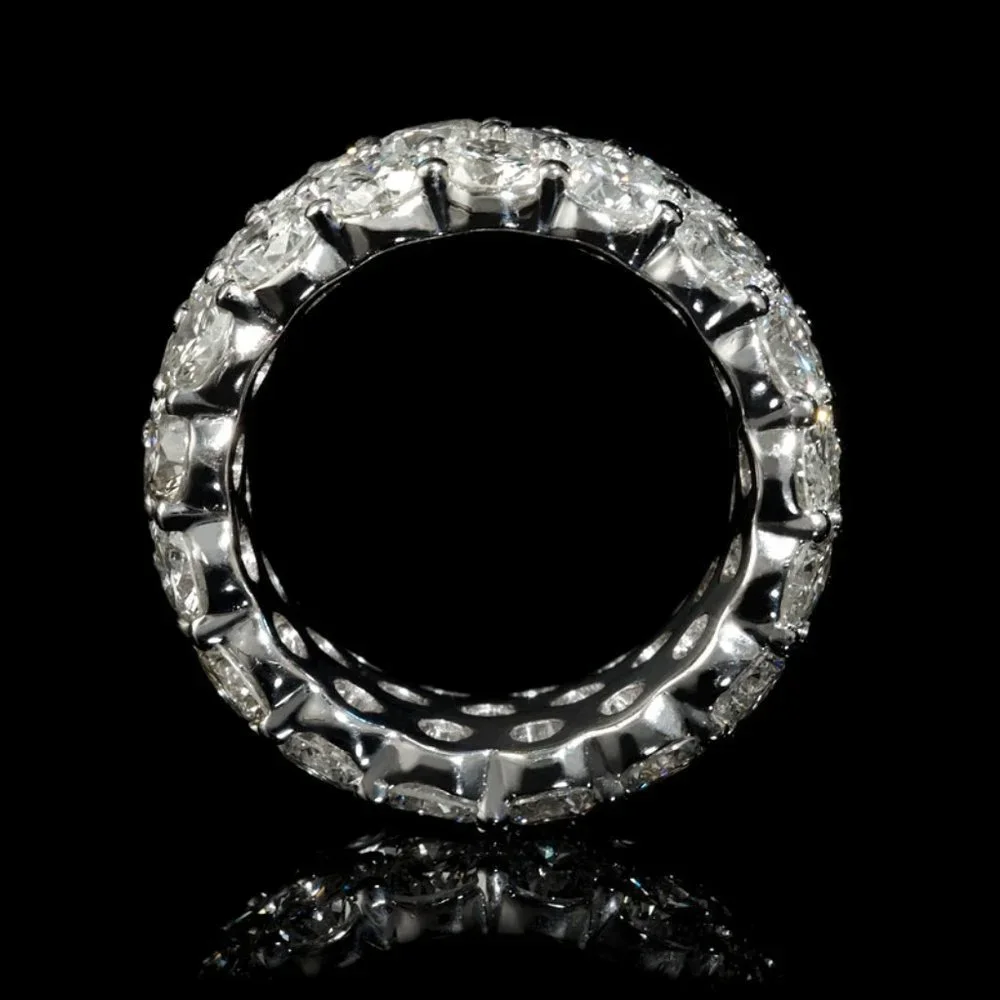 💥925 Silver Plated Party Oval Gems Three Layer Promise Eternity Ring,UNVN12252 - Picture 4 of 5